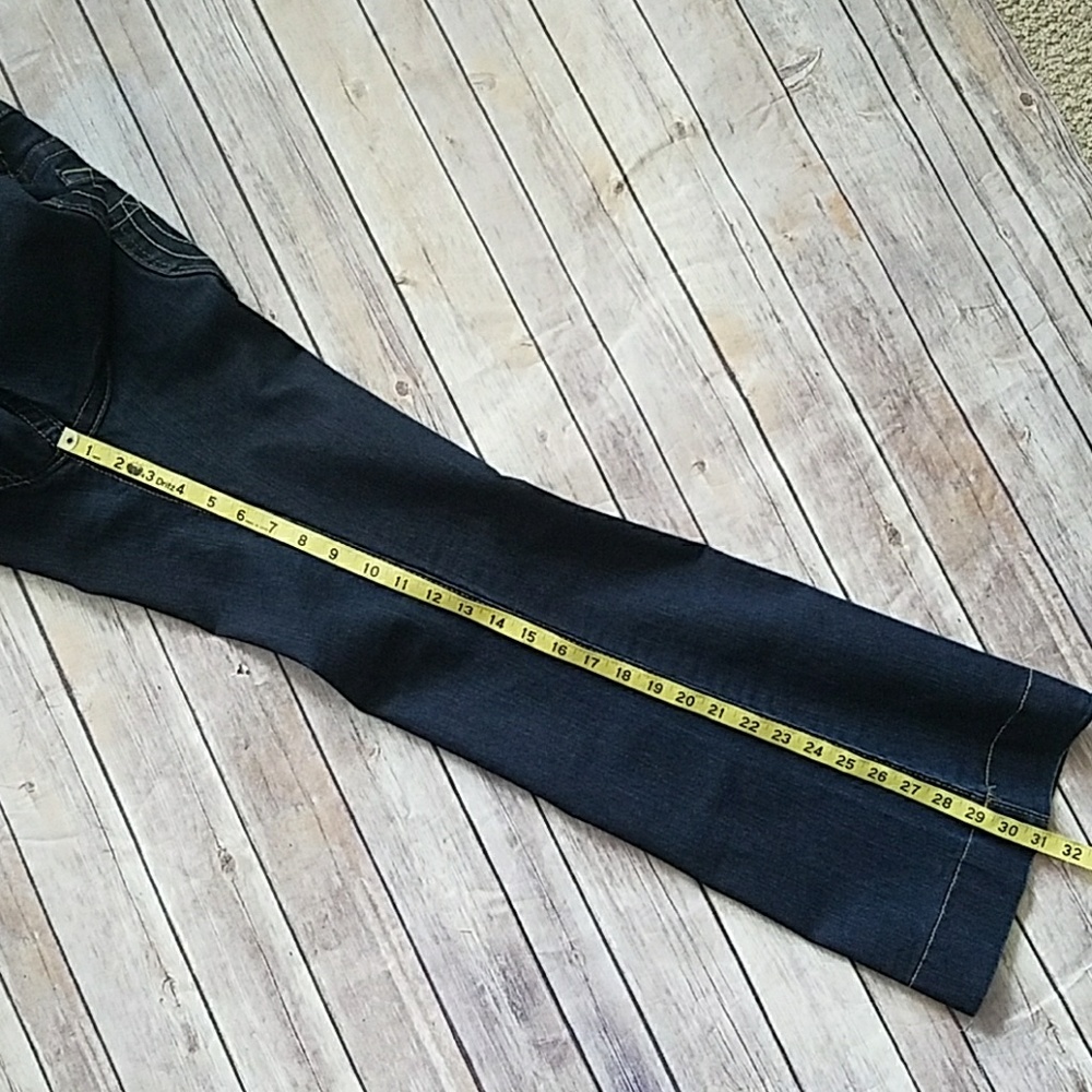 True Religion Flare Wide Leg Dark Wash Denim - Picture 7 of 8