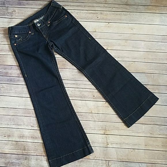 True Religion Flare Wide Leg Dark Wash Denim - Picture 3 of 8