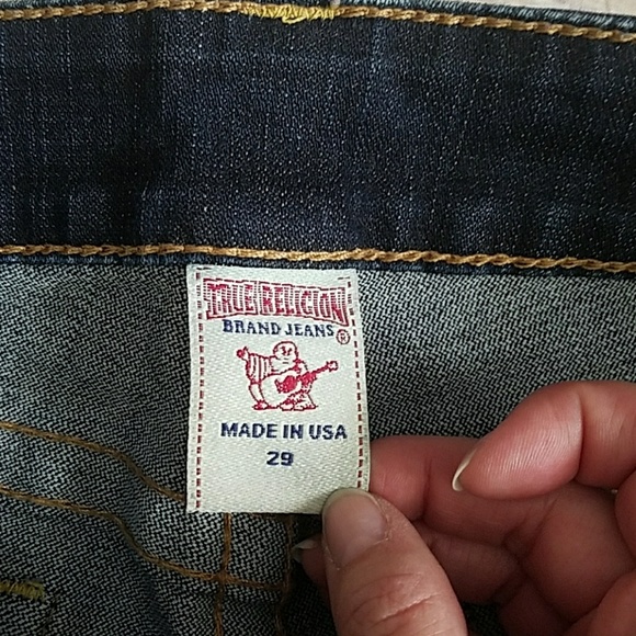 True Religion Flare Wide Leg Dark Wash Denim - Picture 4 of 8