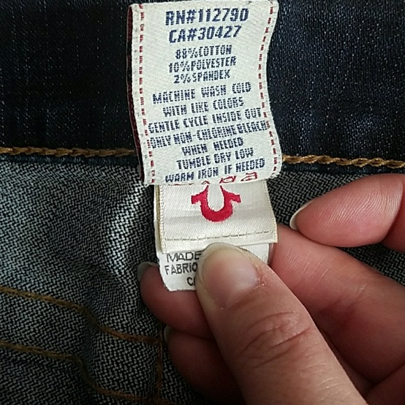 True Religion Flare Wide Leg Dark Wash Denim - Picture 5 of 8