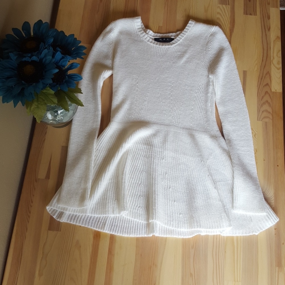 White Peplum Sweater