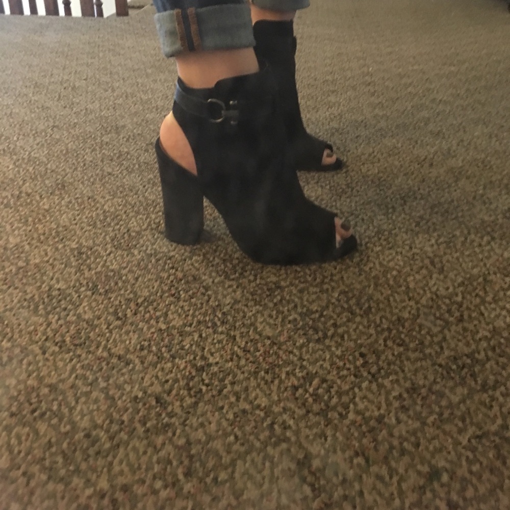 Brand new black peep toe booties