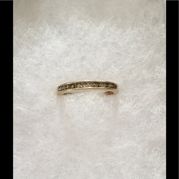 Gold and diamond channel set band - Picture 1 of 4