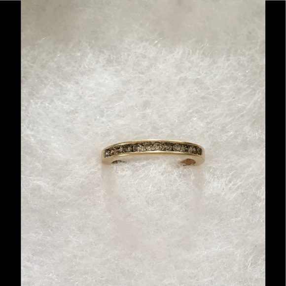 Gold and diamond channel set band - Picture 2 of 4