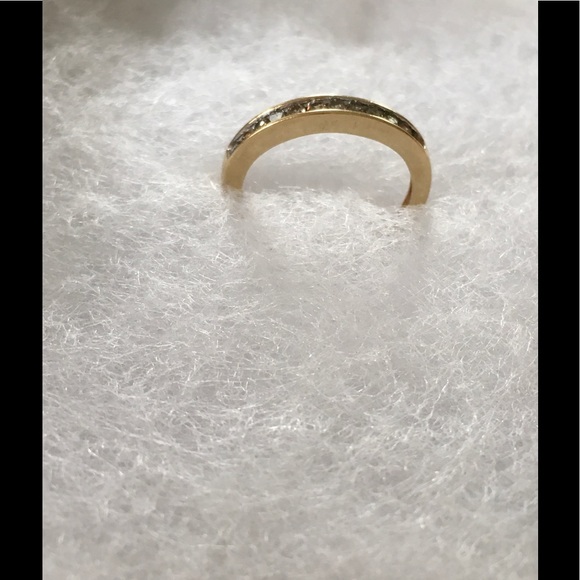 Gold and diamond channel set band - Picture 3 of 4