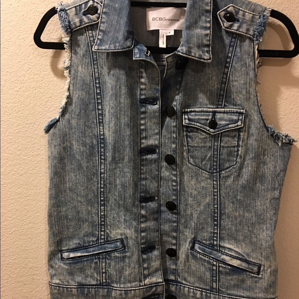 BCBG Denim Vest Women's Size Small