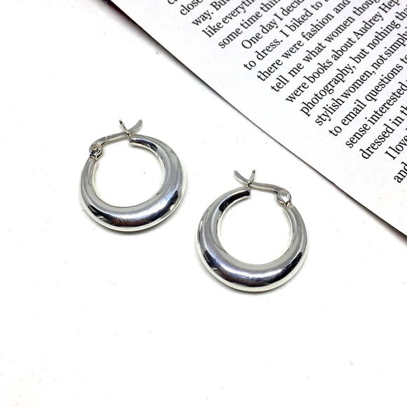 Sterling Silver Small Hoop - Picture 3 of 7