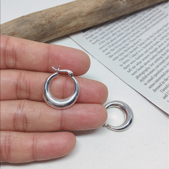 Sterling Silver Small Hoop - Picture 2 of 7