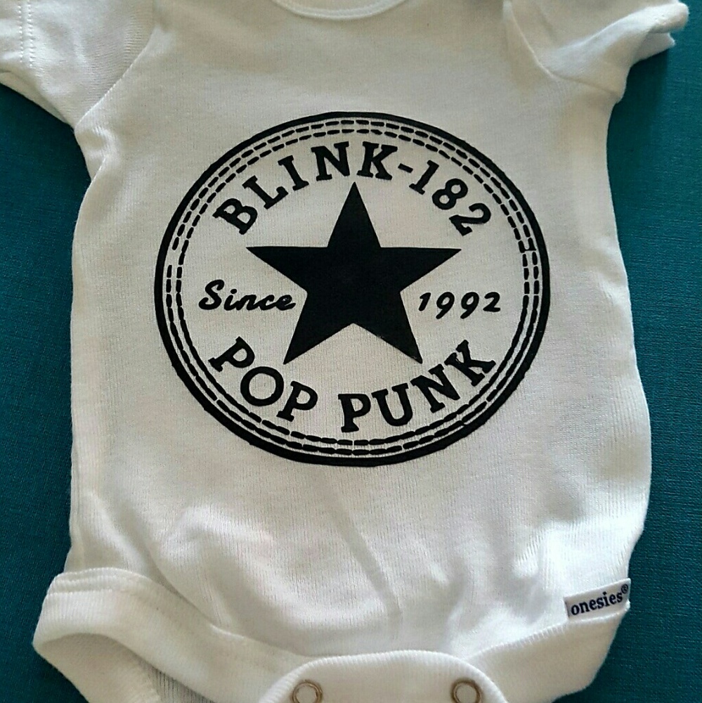 Custom Blink 182 baby onesie