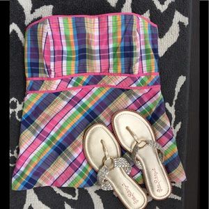 SALE Lilly Sz 4 Whitworth Plaid Strapless Top