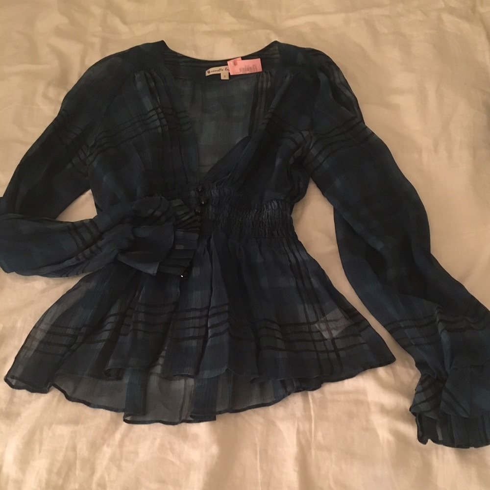 Nannette Laporte blue sheer top