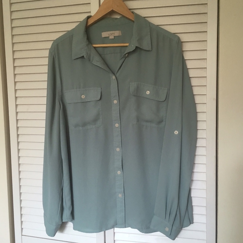 Ann Taylor LOFT mint green buttondown shirt