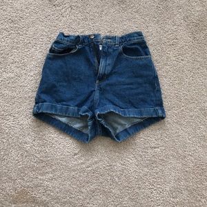 American apparel blue jean high waist shorts