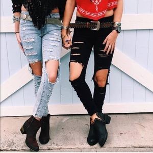 LF Carmar Black Ripped Jeans