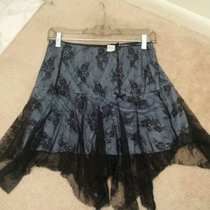 Blue and Black Lace Skirt