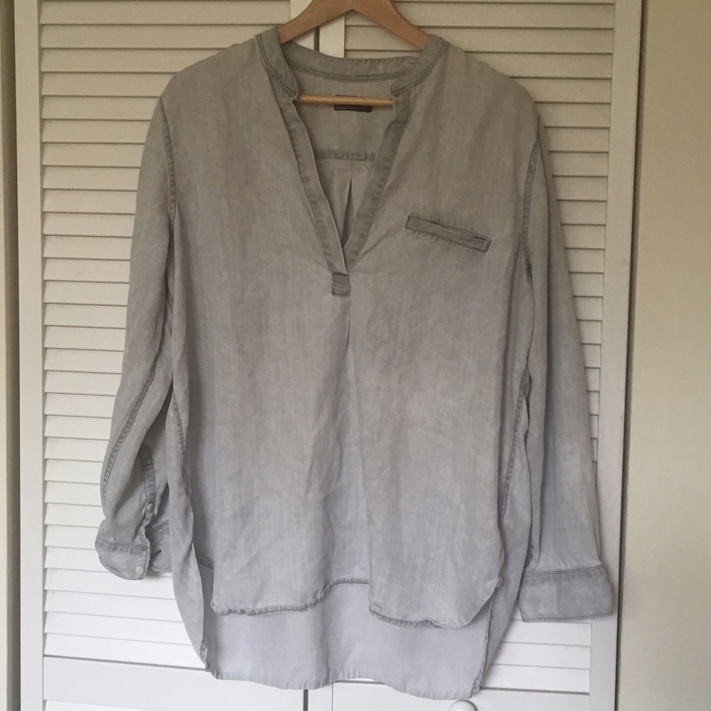 Gray grey Tencel tunic top GAP XXL