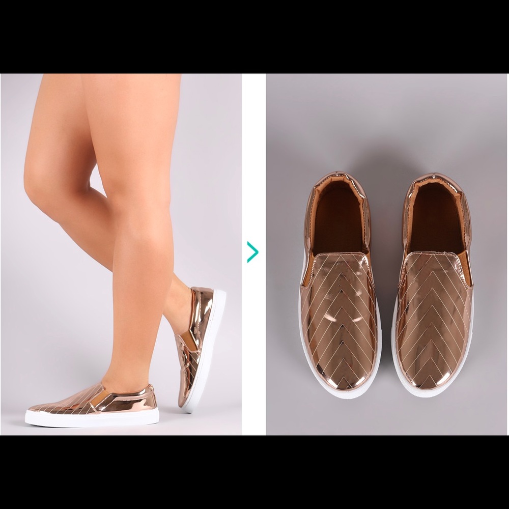 ❗️mark down‼️ROSE GOLD SKIMMER SLIP ON SNEAKER - Picture 3 of 4