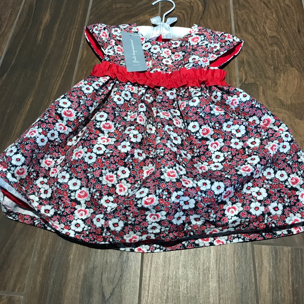 New Red and black flowered holiday dress.