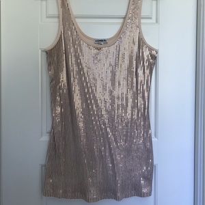 Sequined blush pink tank top