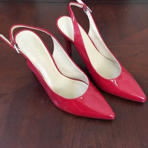 Red Nine West sling back heels