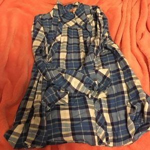 Blue and white flannel