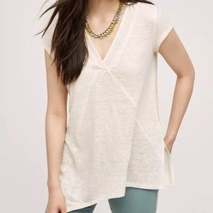 Anthropologie Meadow Rue Pieced Linen Tee XS