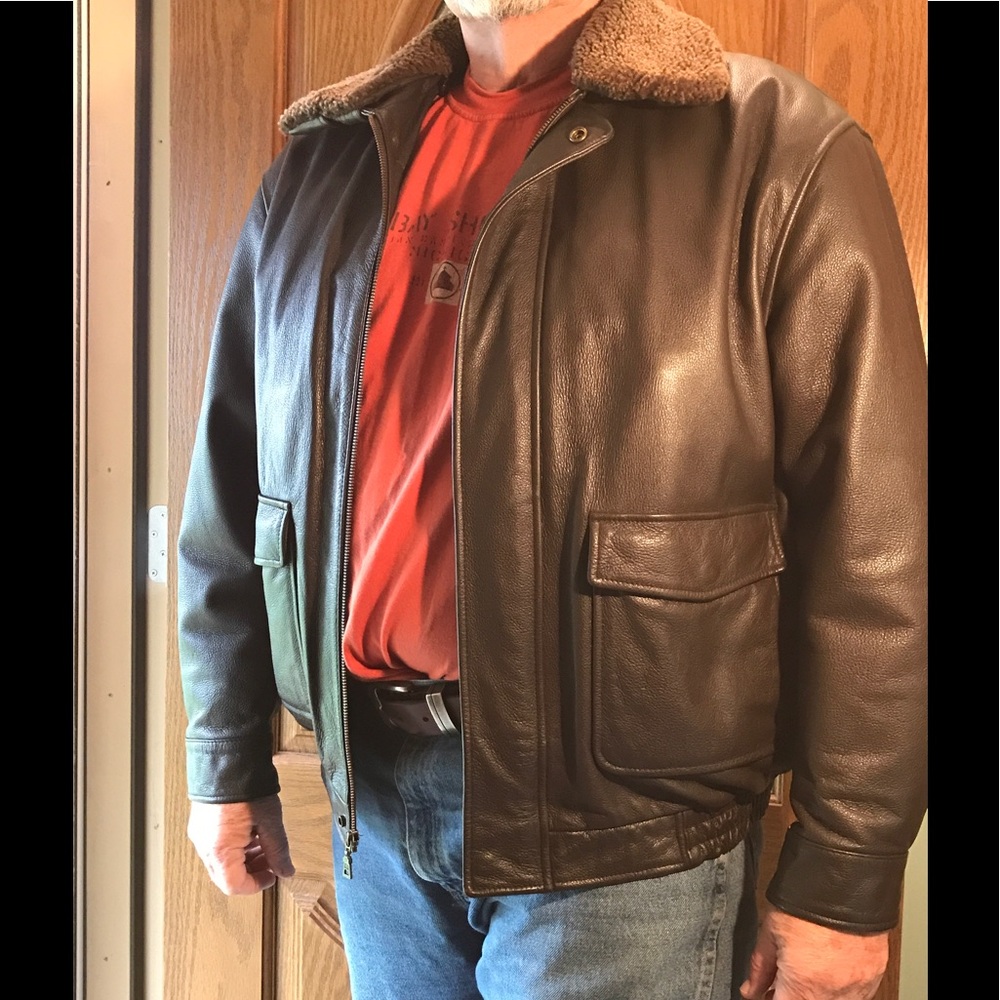 Men's Leather Bomber Jacket