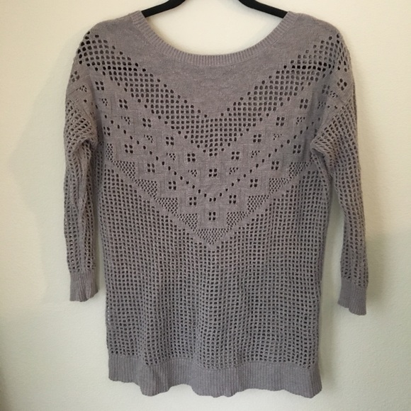 3/4 Sleeve Tan Sweater - Picture 2 of 3