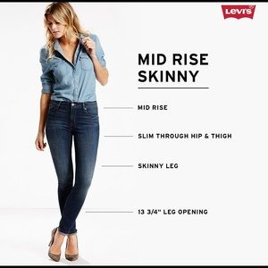 🆕 SHORT Levi Strauss Mid Rise Skinny Jeans