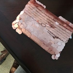 BCBG pink sequin hand bag!