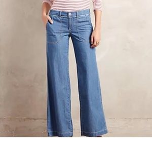 Anthropologie Pilcro Wide Leg Chambray Jeans 2
