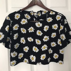 Daisy Print Croptop with Back Detail