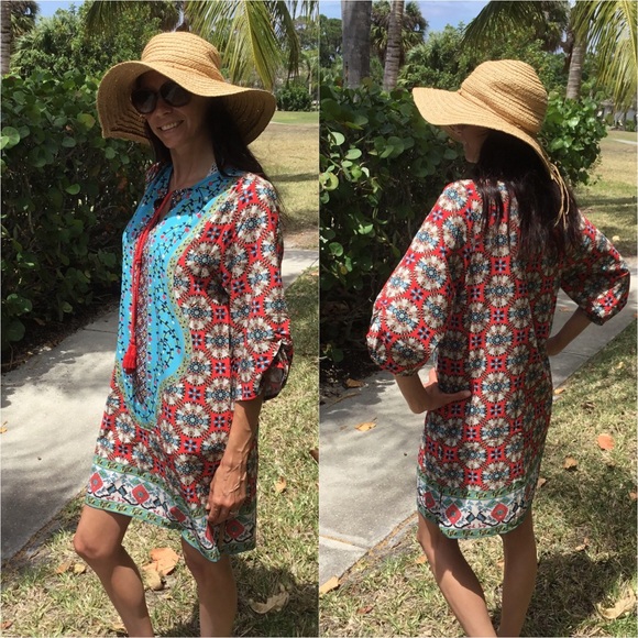 Red and Blue Tunic LAST Medium! - Picture 2 of 2