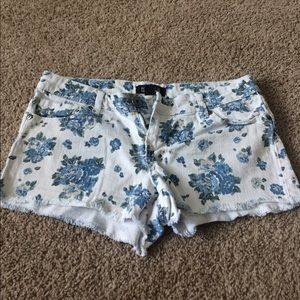F21 Frayed Floral Shorts