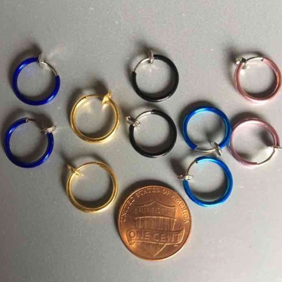 5/$25 nose lips earring hoop non piercing - Picture 2 of 2