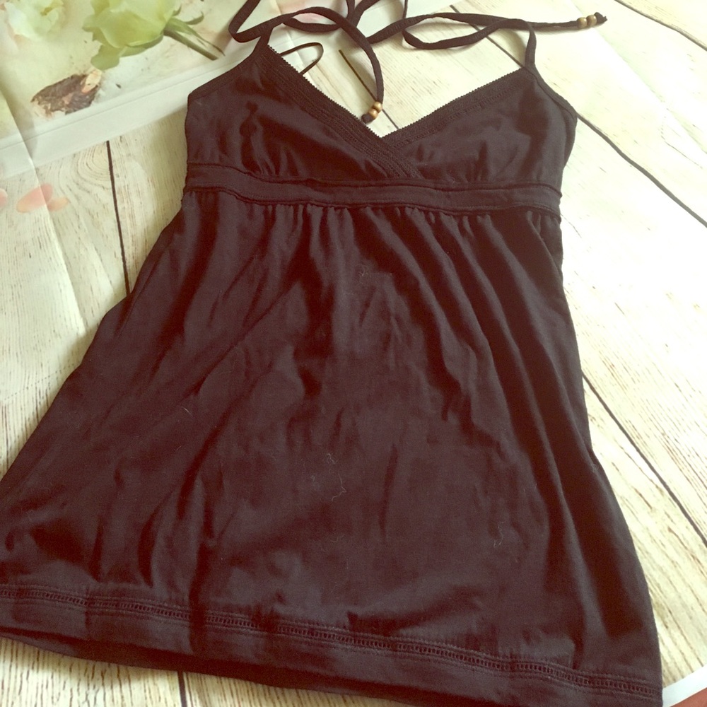 Black tie back top