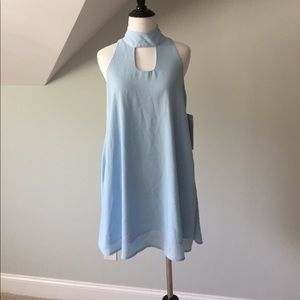 Lucy love powder blue high neck dress