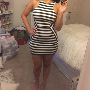 B&W striped dress