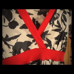 Red and black blouse
