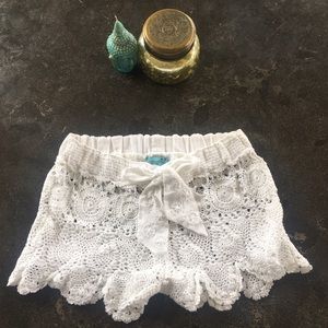 White Crochet Shorts