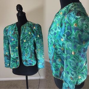 Vintage Blazer with gold polka dots