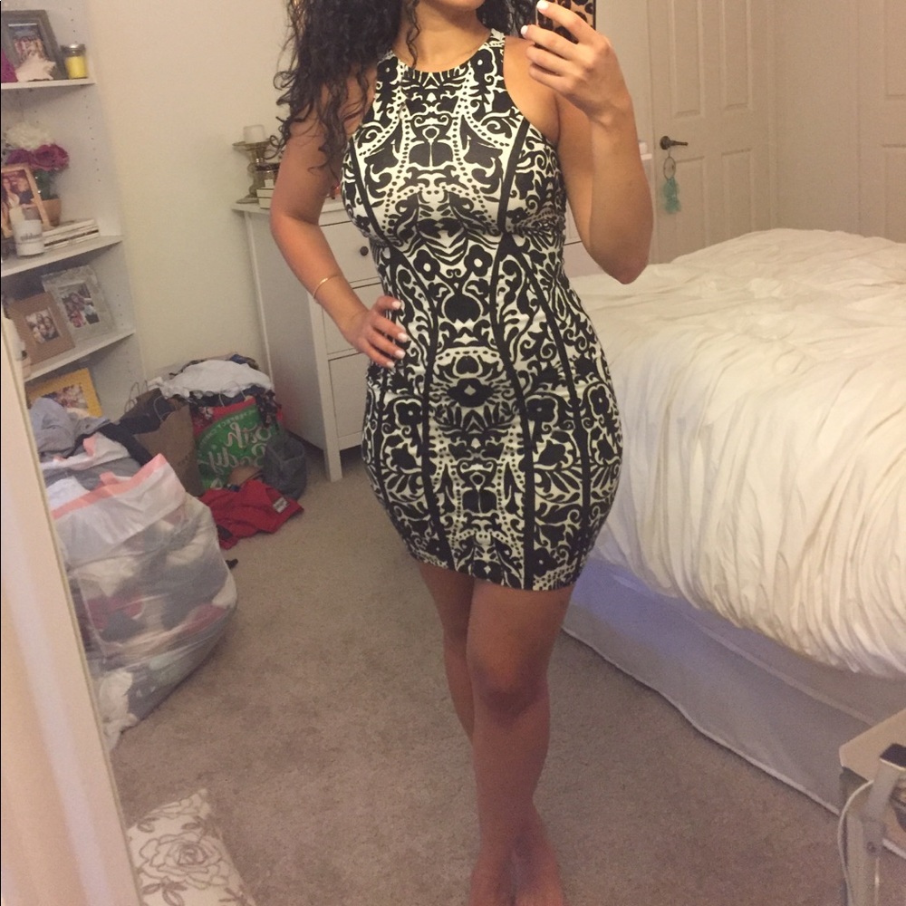 B&W Floral design dress