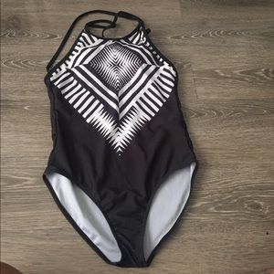 Black one piece bathing suit