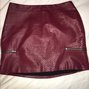 Lovers & Friends Burgundy snakeskin mini skirt