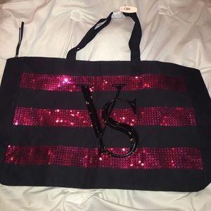 Victoria's Secret PINK LE sequin sparkle tote bag