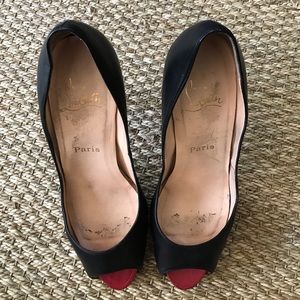 Christian Louboutin black peep toes stilettos
