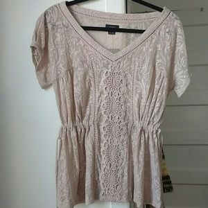 Deletta Burnout Lace Top