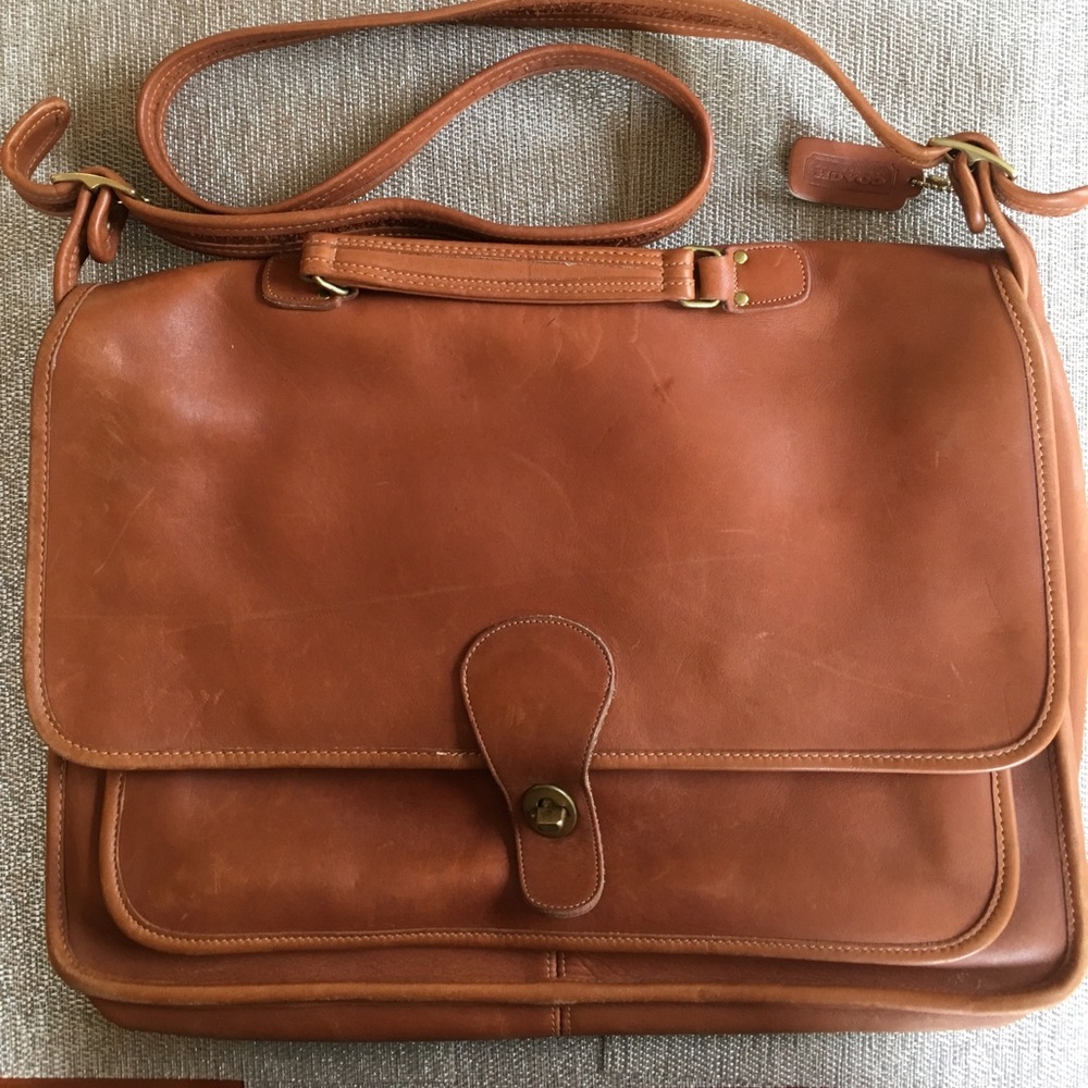 Coach Classic British Tan Cross Body Briefcase