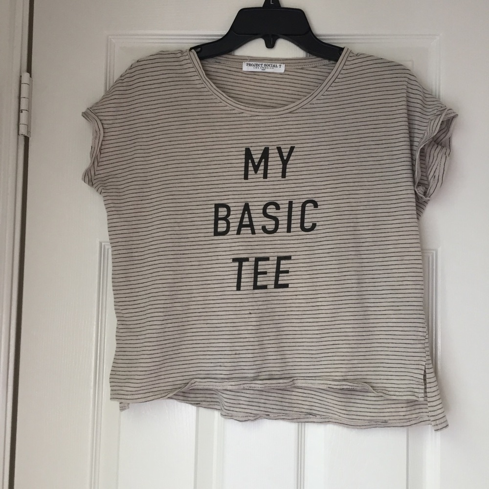Basic Tee boxy striped crop top