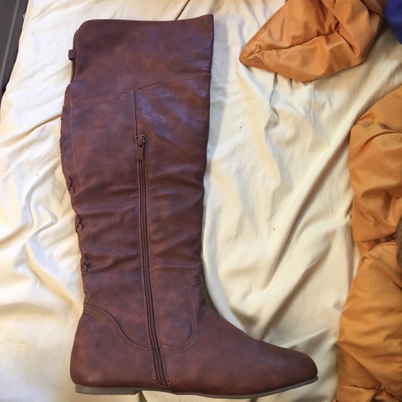Shoes - Top Moda brownish red long boots!